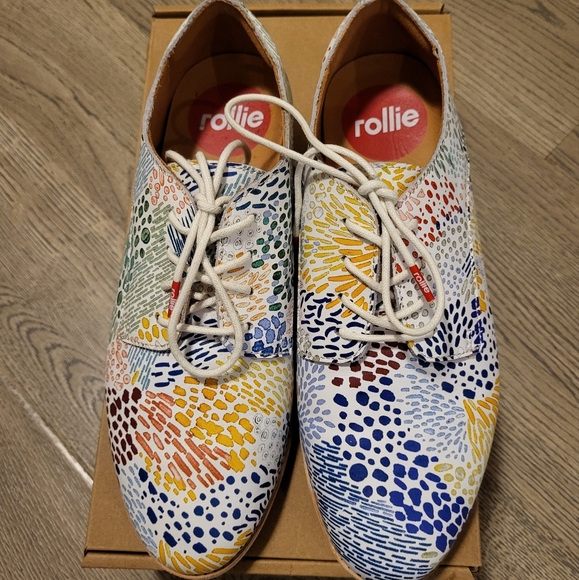 Rollie Shoes - Colourful Rollie Derby White Swing leather shoes 38EU 7.5